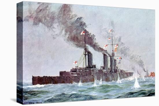 Battlecruiser HMS Lion Coming into Action, Battle of Jutland 31 May - 1 June 1916-null-Stretched Canvas