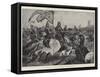 Battles of the British Army, Cressy, Charge of the French Chivalry on the English Bowmen-Richard Caton Woodville II-Framed Stretched Canvas