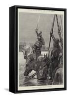 Battles of the British Army, Cressy, Edward III Crossing the Somme in the Face of the French Army-Richard Caton Woodville II-Framed Stretched Canvas