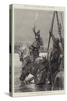 Battles of the British Army, Cressy, Edward III Crossing the Somme in the Face of the French Army-Richard Caton Woodville II-Stretched Canvas