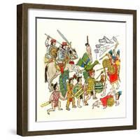 Battles of the Spanish Conquistadors in Mexico, c.1500-null-Framed Giclee Print