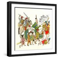 Battles of the Spanish Conquistadors in Mexico, c.1500-null-Framed Giclee Print