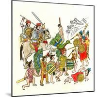Battles of the Spanish Conquistadors in Mexico, c.1500-null-Mounted Giclee Print
