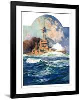 "Battleship at Sea,"April 9, 1932-Anton Otto Fischer-Framed Giclee Print