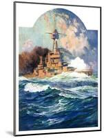 "Battleship at Sea,"April 9, 1932-Anton Otto Fischer-Mounted Giclee Print