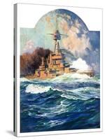 "Battleship at Sea,"April 9, 1932-Anton Otto Fischer-Stretched Canvas