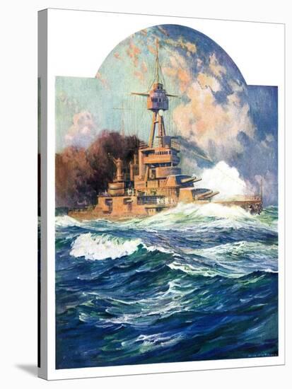 "Battleship at Sea,"April 9, 1932-Anton Otto Fischer-Stretched Canvas