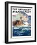 "Battleship at Sea," Saturday Evening Post Cover, April 9, 1932-Anton Otto Fischer-Framed Giclee Print