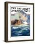 "Battleship at Sea," Saturday Evening Post Cover, April 9, 1932-Anton Otto Fischer-Framed Premium Giclee Print