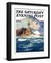 "Battleship at Sea," Saturday Evening Post Cover, April 9, 1932-Anton Otto Fischer-Framed Premium Giclee Print