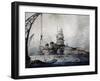 Battleship Caio Duilio in Taranto Arsenal During World War Ii-null-Framed Giclee Print