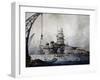 Battleship Caio Duilio in Taranto Arsenal During World War Ii-null-Framed Giclee Print