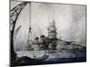 Battleship Caio Duilio in Taranto Arsenal During World War Ii-null-Mounted Giclee Print