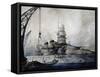 Battleship Caio Duilio in Taranto Arsenal During World War Ii-null-Framed Stretched Canvas