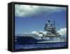 Battleship During Us Navy Manuevers Off Hawaii-Carl Mydans-Framed Stretched Canvas