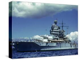 Battleship During Us Navy Manuevers Off Hawaii-Carl Mydans-Stretched Canvas