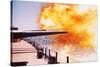 Battleship Firing Guns-null-Stretched Canvas