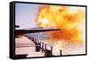 Battleship Firing Guns-null-Framed Stretched Canvas