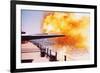 Battleship Firing Guns-null-Framed Photographic Print