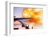 Battleship Firing Guns-null-Framed Photographic Print