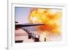 Battleship Firing Guns-null-Framed Photographic Print