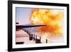 Battleship Firing Guns-null-Framed Photographic Print