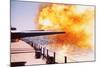 Battleship Firing Guns-null-Mounted Photographic Print