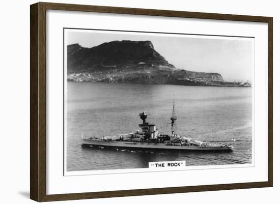 Battleship HMS Revenge Off Gilbralter, 1937-null-Framed Giclee Print