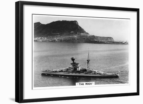 Battleship HMS Revenge Off Gilbralter, 1937-null-Framed Giclee Print