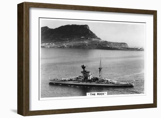 Battleship HMS Revenge Off Gilbralter, 1937-null-Framed Giclee Print