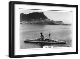 Battleship HMS Revenge Off Gilbralter, 1937-null-Framed Giclee Print