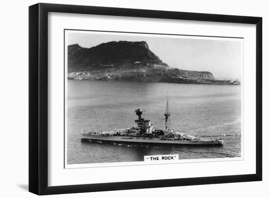 Battleship HMS Revenge Off Gilbralter, 1937-null-Framed Giclee Print