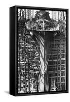 Battleship Indiana under Construction-null-Framed Stretched Canvas