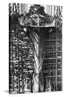 Battleship Indiana under Construction-null-Stretched Canvas