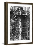 Battleship Indiana under Construction-null-Framed Photographic Print