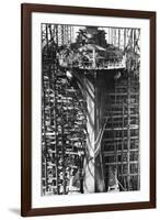 Battleship Indiana under Construction-null-Framed Photographic Print