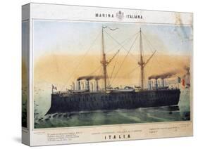 Battleship Italia, Color, Italy, 19th Century-null-Stretched Canvas