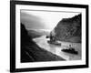 Battleship Moving Through Panama Canal, 1915-null-Framed Photographic Print