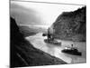 Battleship Moving Through Panama Canal, 1915-null-Mounted Photographic Print