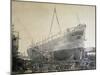 Battleship Re D'Italia under Construction in Webb Shipyard in New York, USA, 19th Century-null-Mounted Giclee Print