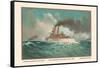 Battleship Texas, Battleship Iowa, and Torpedoboat Porter, 1899-Werner-Framed Stretched Canvas