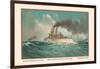 Battleship Texas, Battleship Iowa, and Torpedoboat Porter, 1899-Werner-Framed Art Print