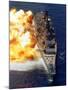 Battleship USS Iowa Firing Its Mark 7 16-inch/50-caliber Guns-Stocktrek Images-Mounted Premium Photographic Print