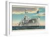 Battleship USS New York-null-Framed Art Print