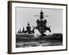 Battleship USS Pennsylvania Is Followed by Three Cruisers-null-Framed Photo