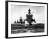 Battleship USS Pennsylvania Leading Convoy of Cruisers Moving in Line Into Lingayen Gulf-null-Framed Photographic Print