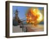 Battleship USS Wisconsin Fires a Round from One of the Mark 7 16-inch/50-caliber Guns-Stocktrek Images-Framed Photographic Print