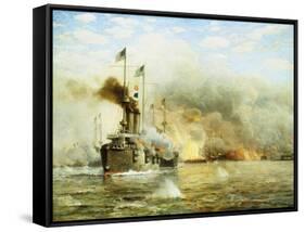 Battleships at War-James Gale Tyler-Framed Stretched Canvas