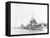 Battleships in Harbor-null-Framed Stretched Canvas