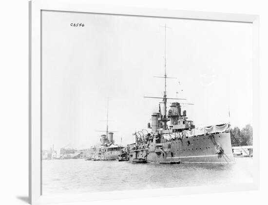 Battleships in Harbor-null-Framed Photographic Print
